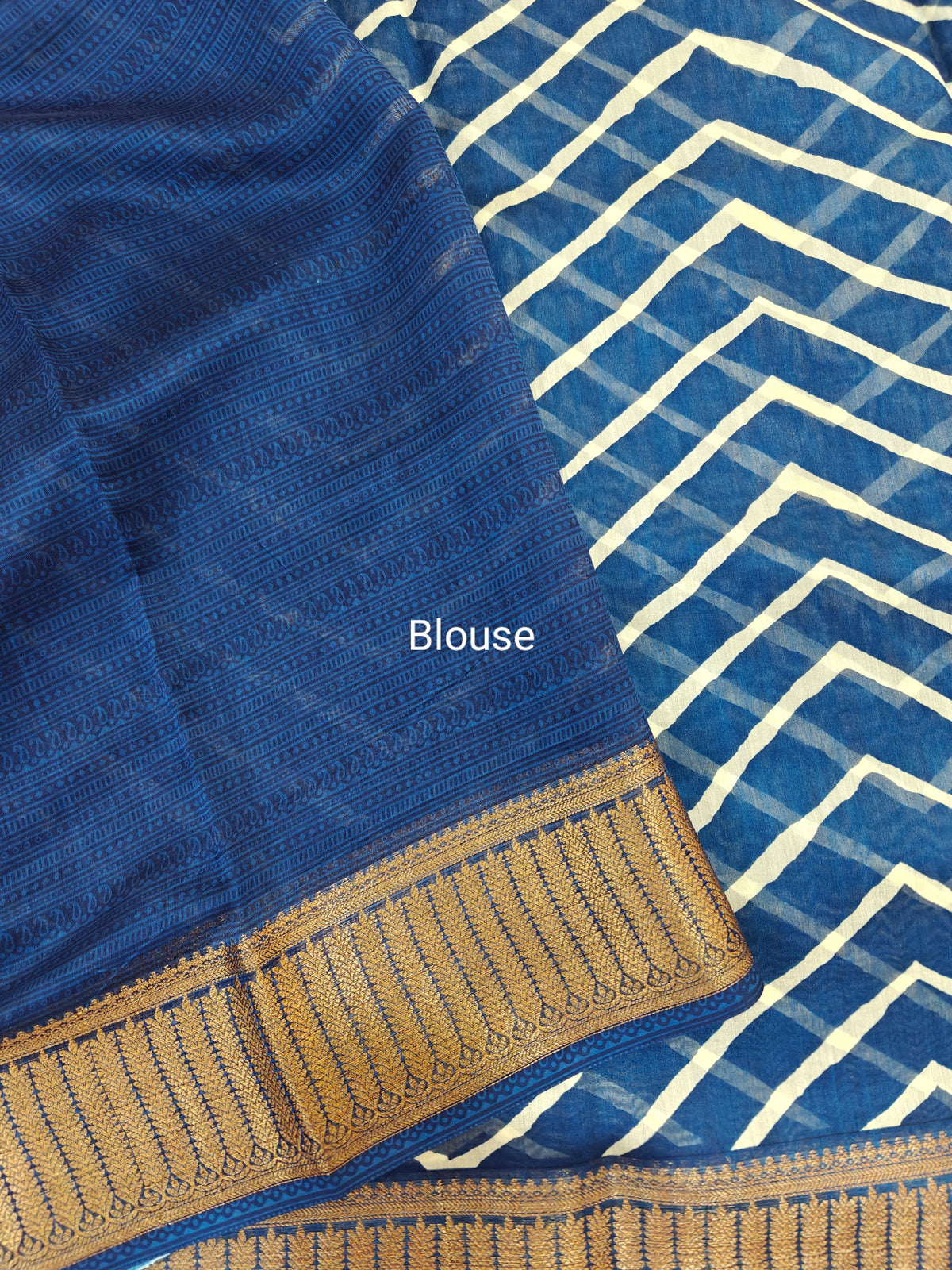 Pure Chanderi Butter Silk - Blue