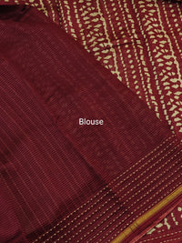 Pure Chanderi Butter Silk - Dark Maroon