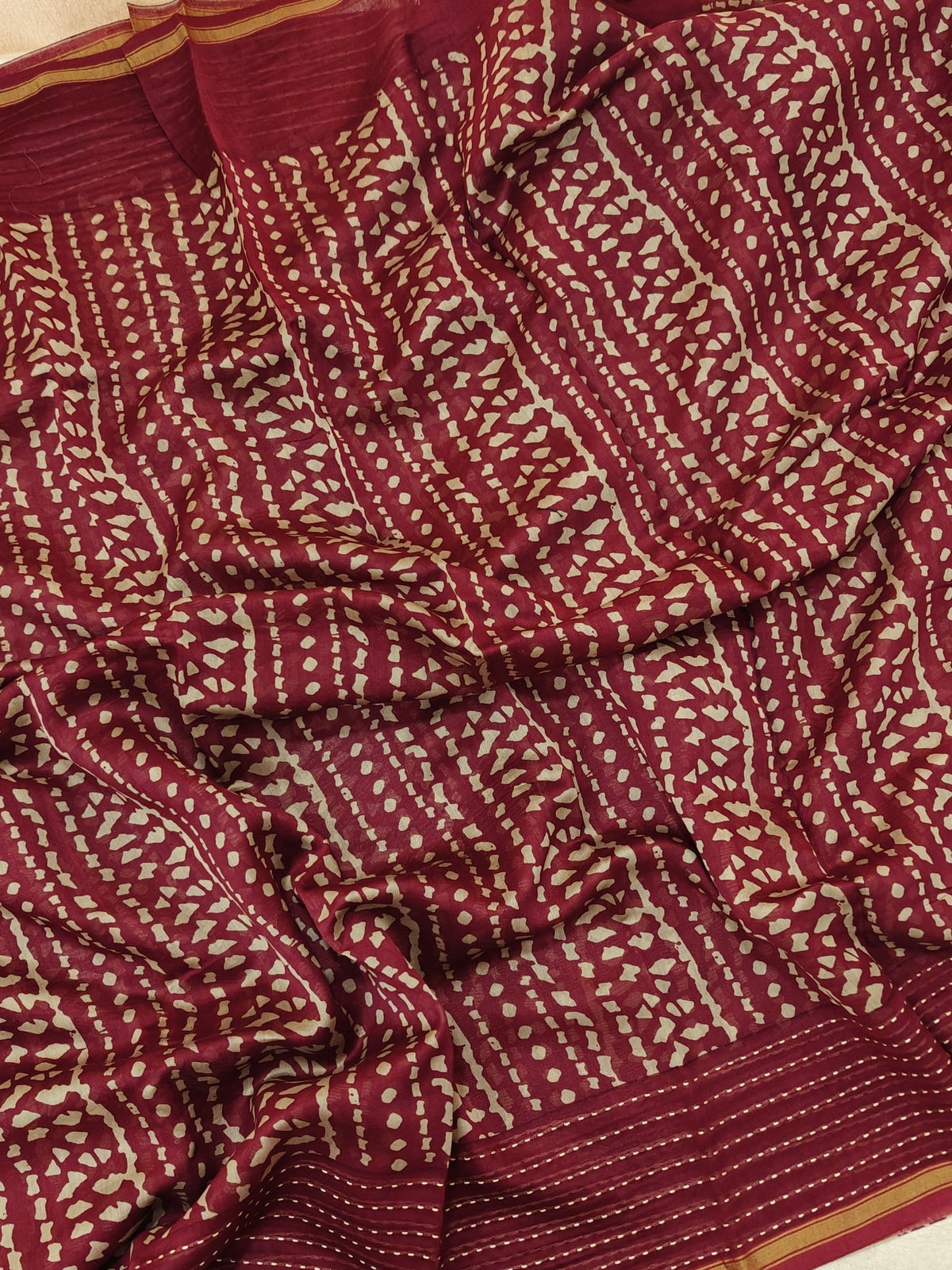 Pure Chanderi Butter Silk - Dark Maroon