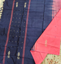 Chinnalampattu Saree - Pink with Drak blue