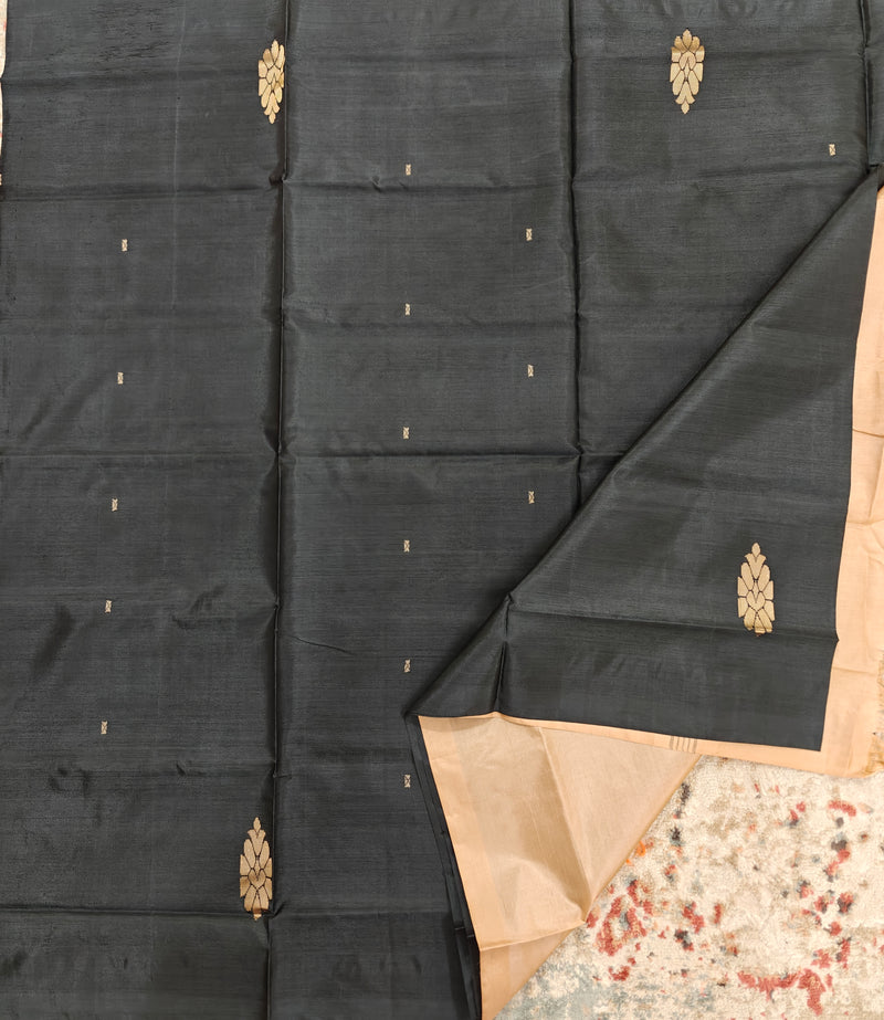 Chinnalampattu Saree- Black with Cream