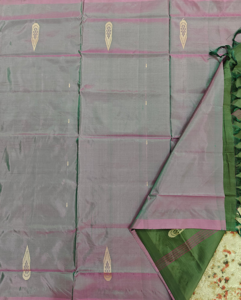 Chinnalampattu Saree-Pink with Green