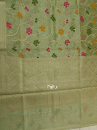 Kora Tissue Saree - Green