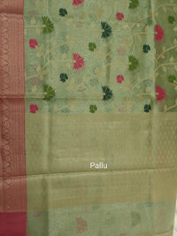 Kora Tissue Saree - Green