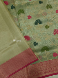 Kora Tissue Saree - Green