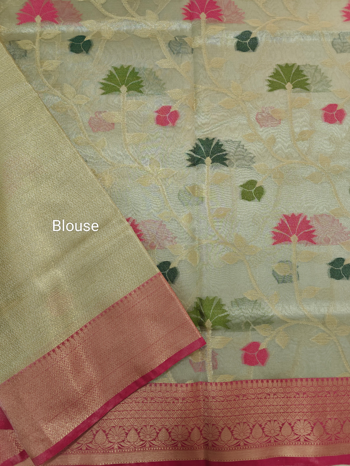 Kora Tissue Saree - Silver