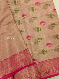 Kora Tissue Saree - Pink