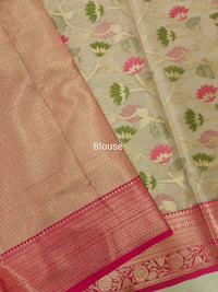 Kora Tissue Saree - Onion Pink