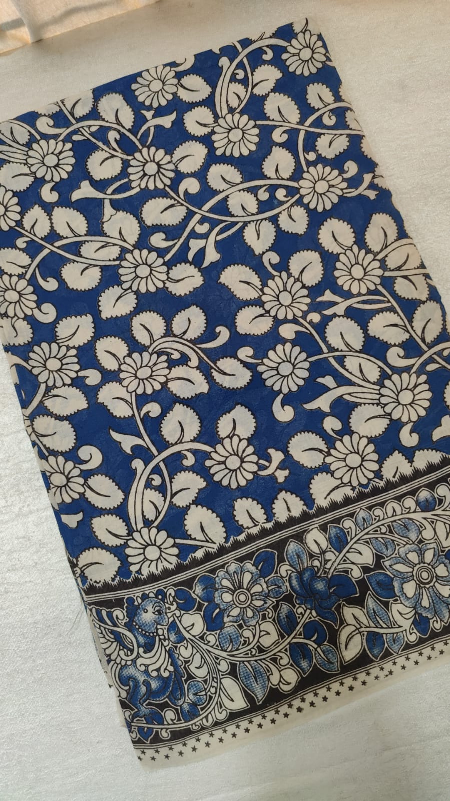 Cotton Kalamkari Saree - Blue