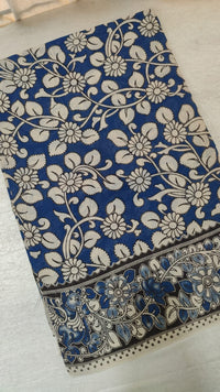 Cotton Kalamkari Saree - Blue
