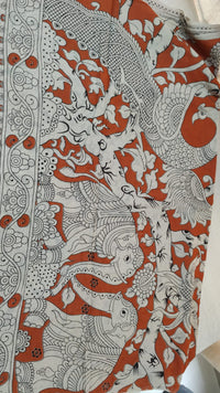 Cotton Kalamkari Saree - Blue