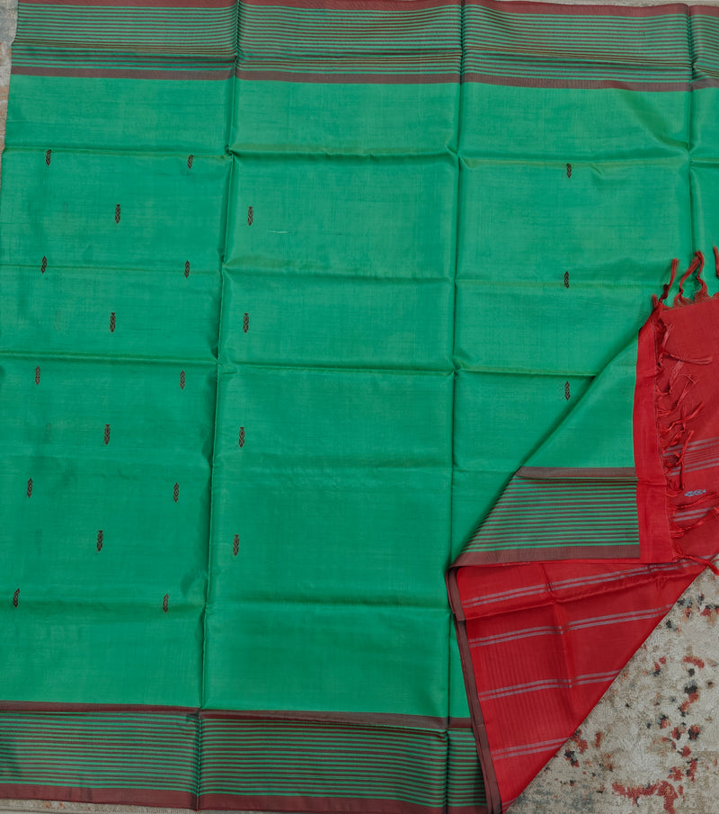 Chinnalampattu Saree- Green with Red