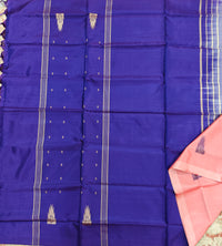 Chinnalampattu Saree- Peach with Blue