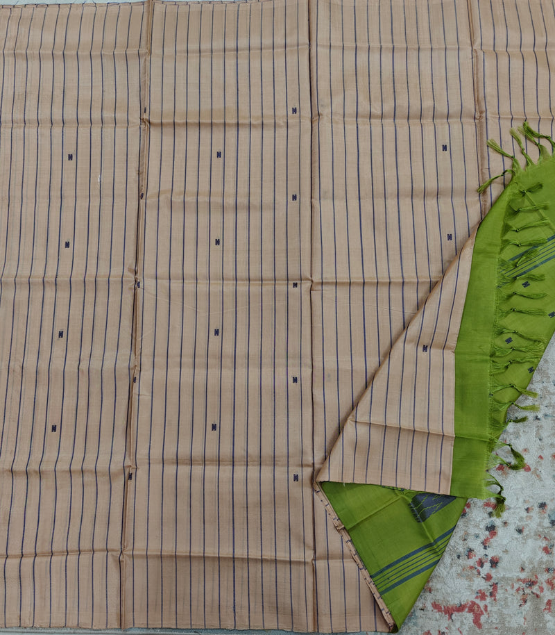 Chinnalampattu Saree-Cream with Green