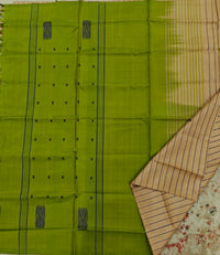 Chinnalampattu Saree-Cream with Green