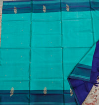 Chinnalampattu Saree- Sea Green with Blue