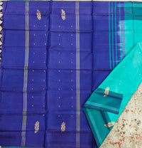 Chinnalampattu Saree- Sea Green with Blue