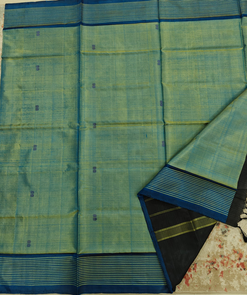 Chinnalampattu Saree- Blue with Black