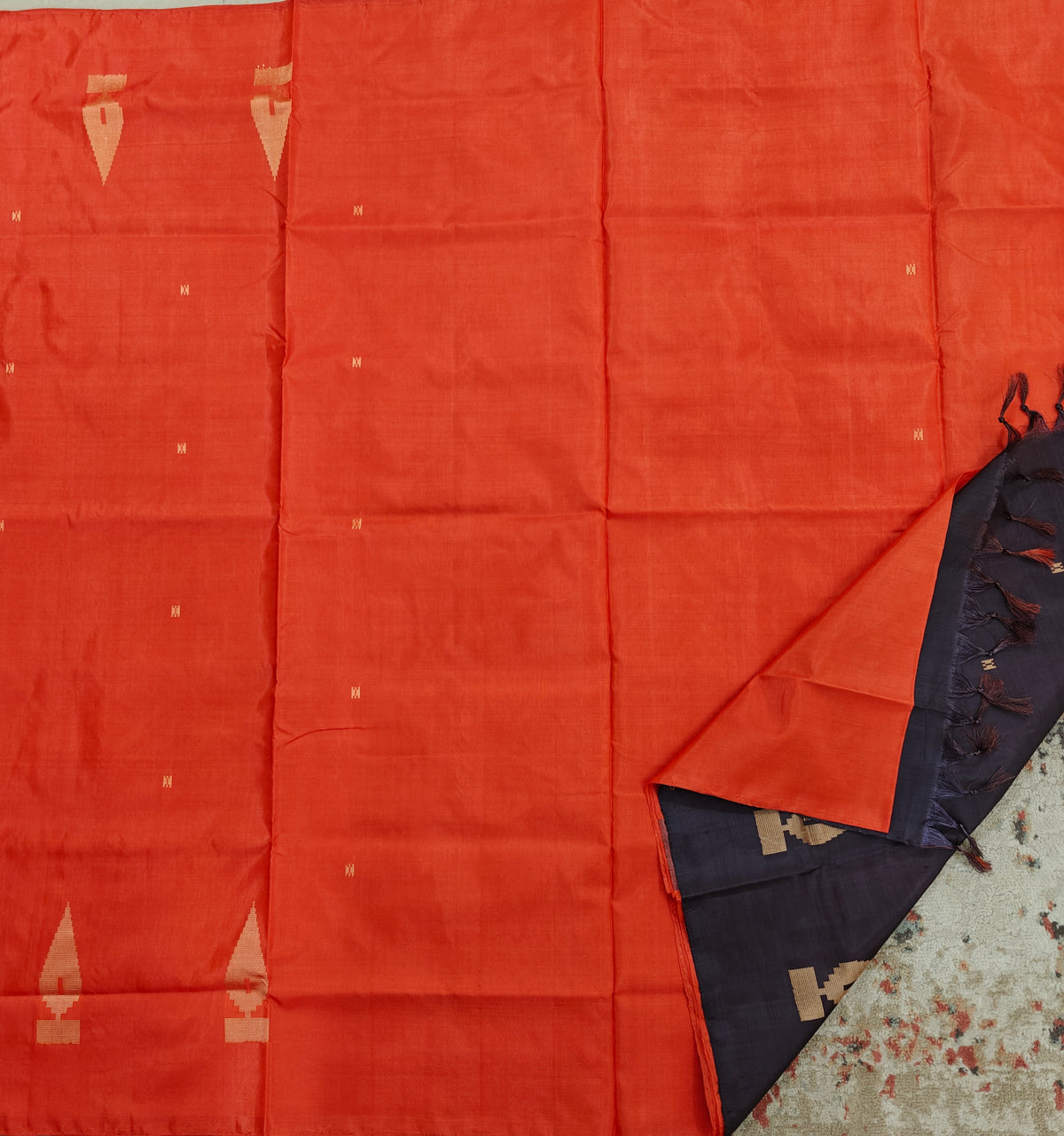 Chinnalampattu Saree- Orange with Brown