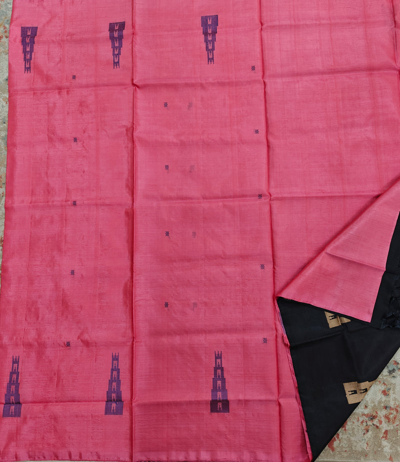 Chinnalampattu Saree-Pink with Black