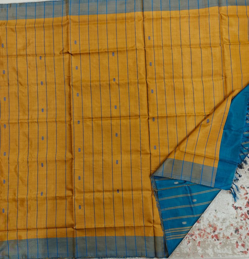 Chinnalampattu Saree- Yellow with Green