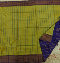Chinnalampattu Saree- Green with Blue