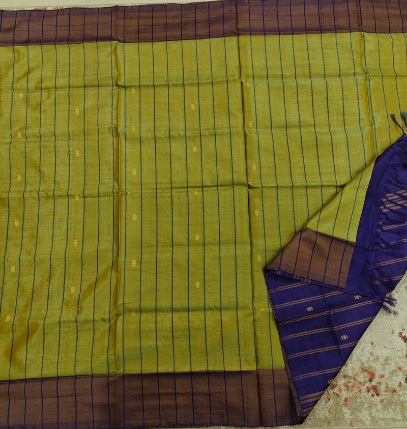 Chinnalampattu Saree- Green with Blue