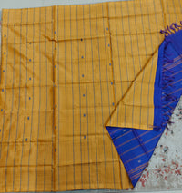 Chinnalampattu Saree- Yellow with Blue