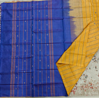 Chinnalampattu Saree- Yellow with Blue
