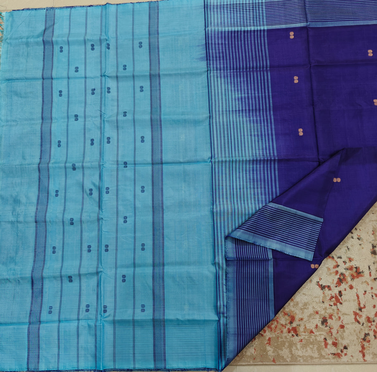 Chinnalampattu Saree- Blue with light Blue