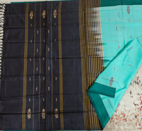 Chinnalampattu Saree- Sea Green with Black