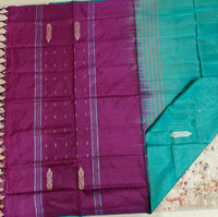 Chinnalampattu Saree- Rama Green with Magenta Pink