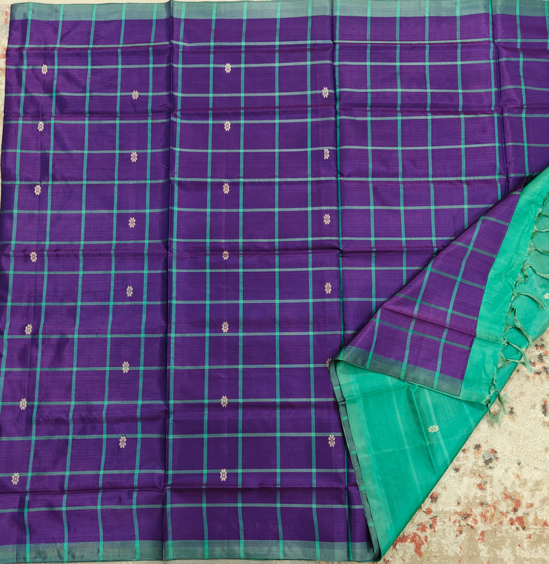 Chinnalampattu Saree- Purple with Green