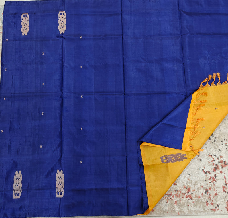 Chinnalampattu Saree- Blue with Yellow