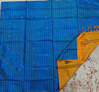 Chinnalampattu Saree- Blue with Yellow