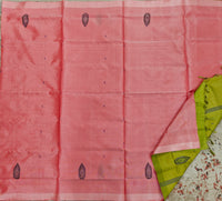 Chinnalampattu Saree- Peach with Green