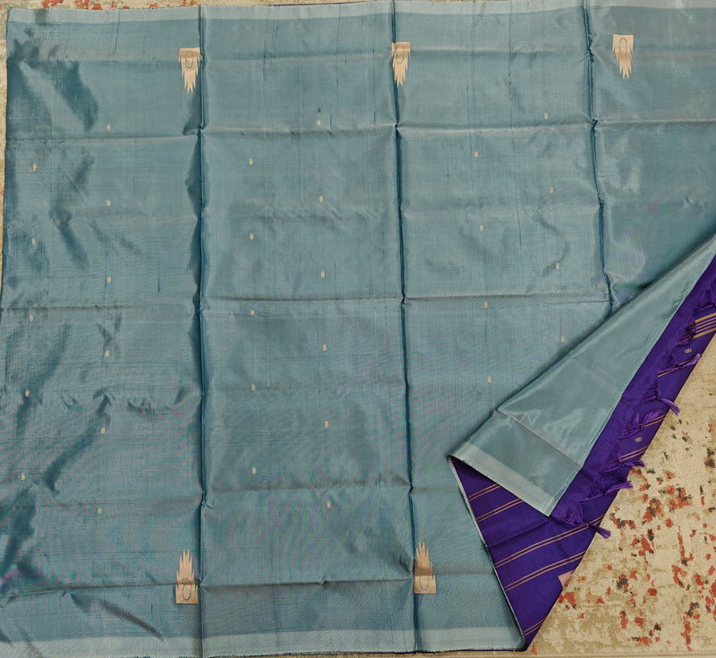 Chinnalampattu Saree- Pastel Blue with Blue