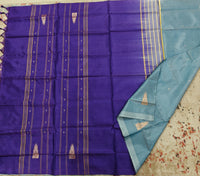 Chinnalampattu Saree- Pastel Blue with Blue