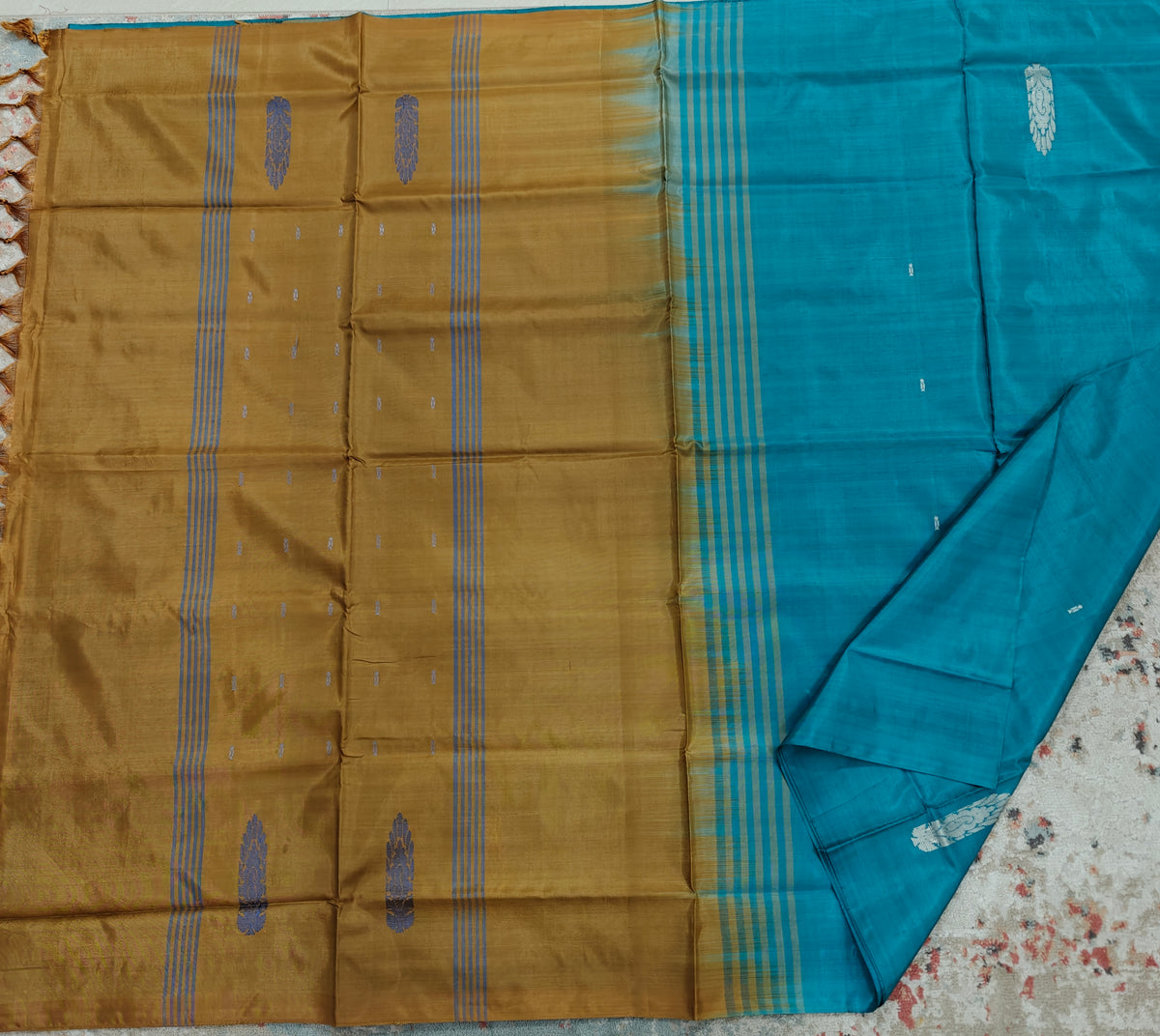 Chinnalampattu Saree- Rama Green with Brown