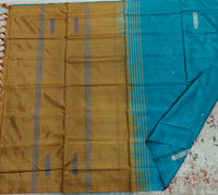 Chinnalampattu Saree- Rama Green with Brown