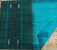 Chinnalampattu Saree- Blue with Green