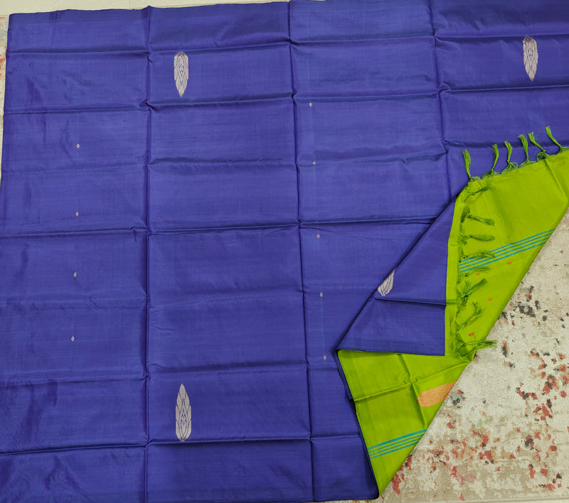 Chinnalampattu Saree- Blue with Green