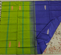 Chinnalampattu Saree- Blue with Green