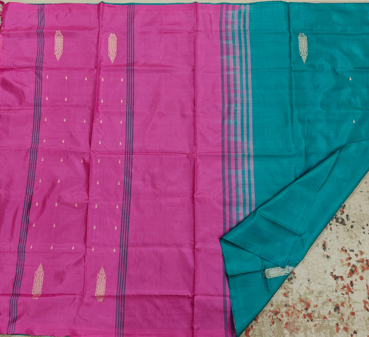 Chinnalampattu Saree- Rama Green with Pink