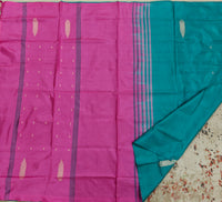 Chinnalampattu Saree- Rama Green with Pink