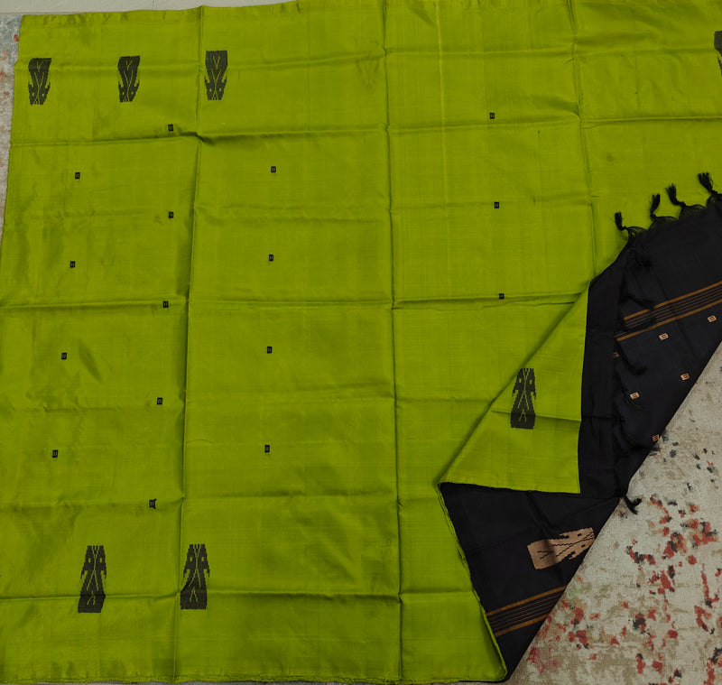 Chinnalampattu Saree- Green with Black