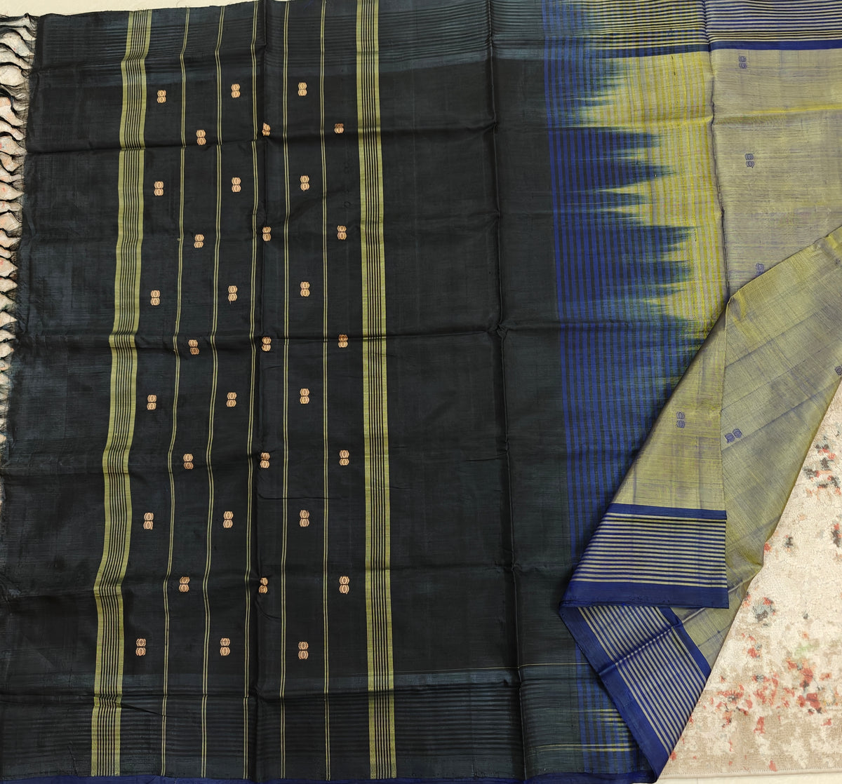 Chinnalampattu Saree- Golden with Black
