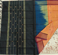 Chinnalampattu Saree- Rust Orange with Black