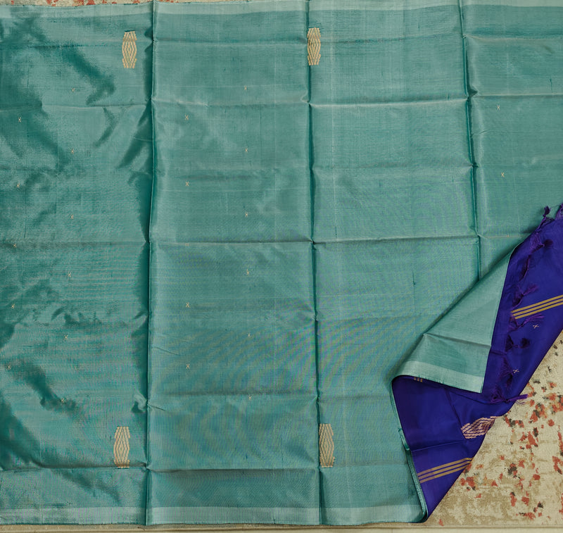 Chinnalampattu Saree- Pastel Green with Blue