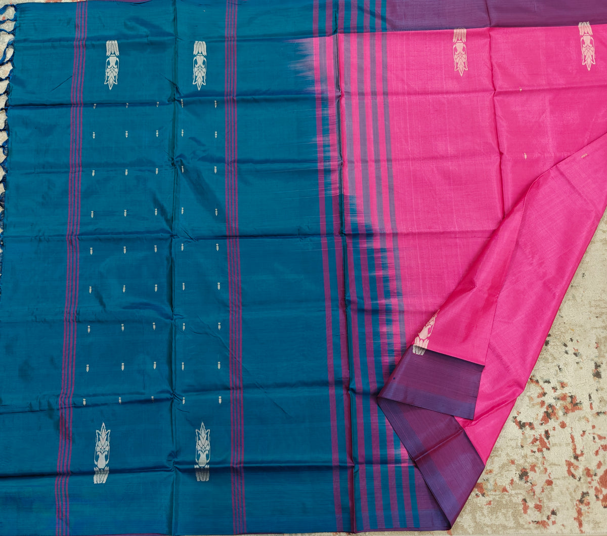 Chinnalampattu Saree- Pink Rama Greeni
